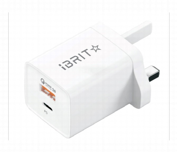 IBRIT Home Charger Adaptor 3 Pin 65W USB A and Type C - Zoom Image