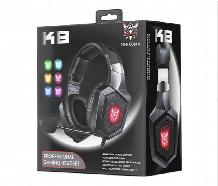 Onikuma K8 Professional Gaming Headset with RGB Lighting - Zoom Image