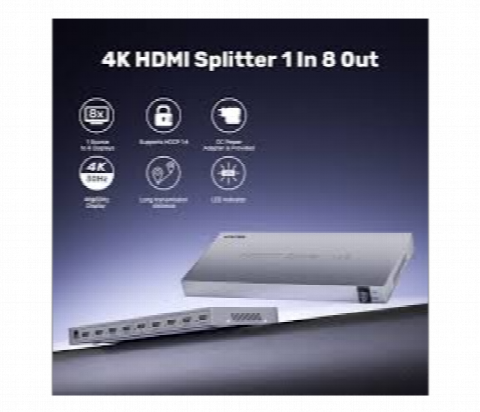 UNITEK 4K HDMI Splitter 1 In 8 Out - Zoom Image 3