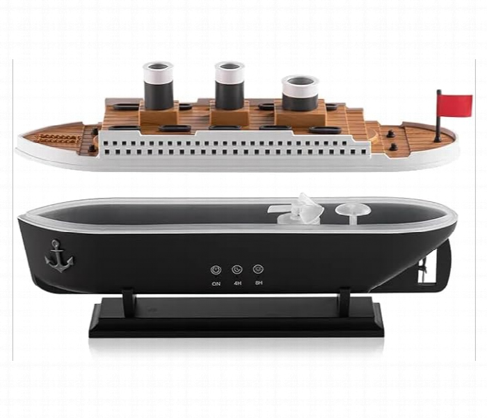 Titanic Ship Model Humidifier 250Ml Essential Oil Diffuser Jellyfish Smoke Ring Spray  Rgb Ultra Sonic Humidifier - Zoom Image 2
