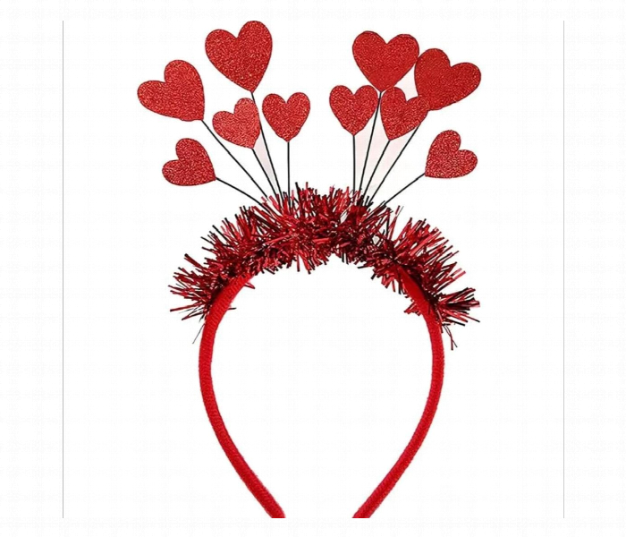 Heart Headband With Glitters Red Color Fcrgyjhthjhrgy - Zoom Image