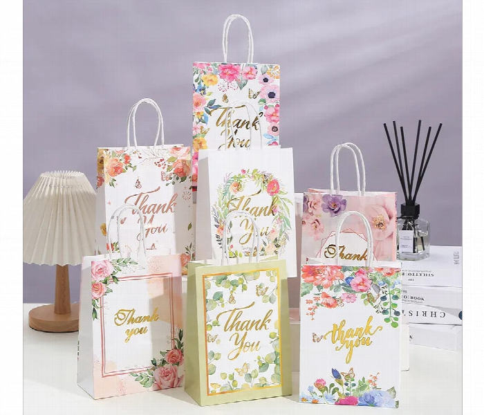 Thank You Gift Bag Pack Of 6 Different Design - Zoom Image