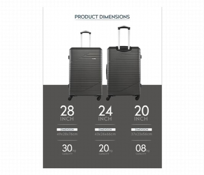 Trolley Luggage Set Of 3 Pcs Abs Hard Side Spinner Wheels - Zoom Image 3