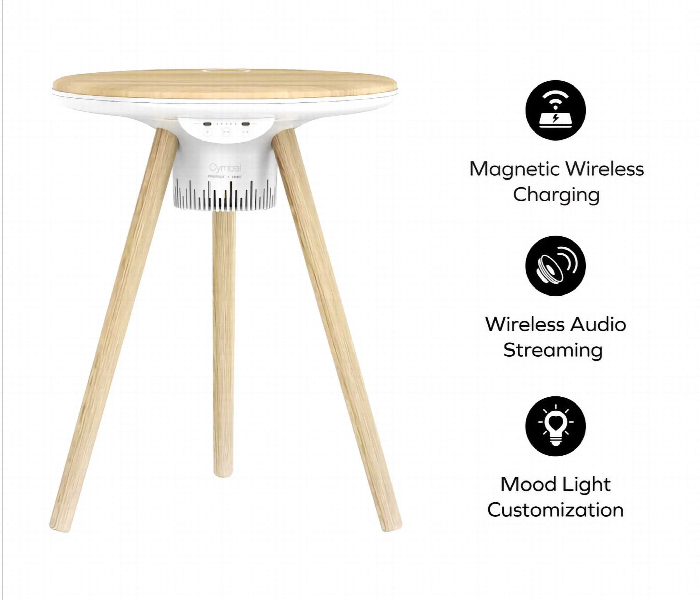 Momax Cymbal Smart Table Wireless Charging Led Light Bluetooth Speaker - Zoom Image