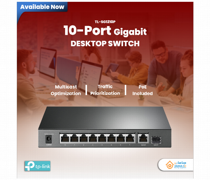 Tp Link Tl 10 Port Gigabit Desktop Switch With 8 Port Poe Sg1210P - Zoom Image 2