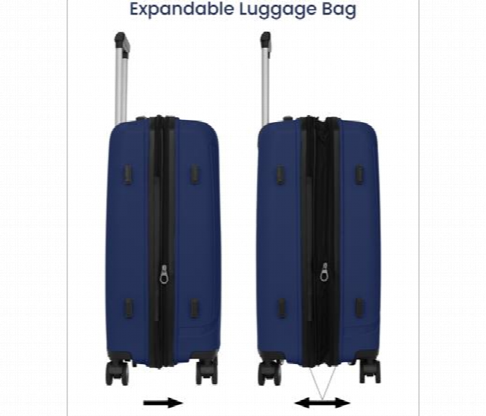 Trekova 3 Pieces Pp Luggage Trolley Set Blue - Zoom Image 3