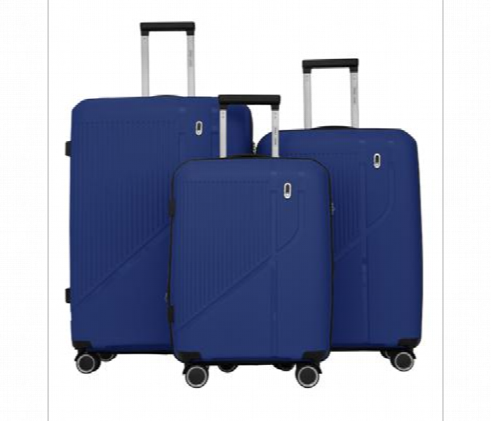Trekova 3 Pieces Pp Luggage Trolley Set Blue - Zoom Image 1