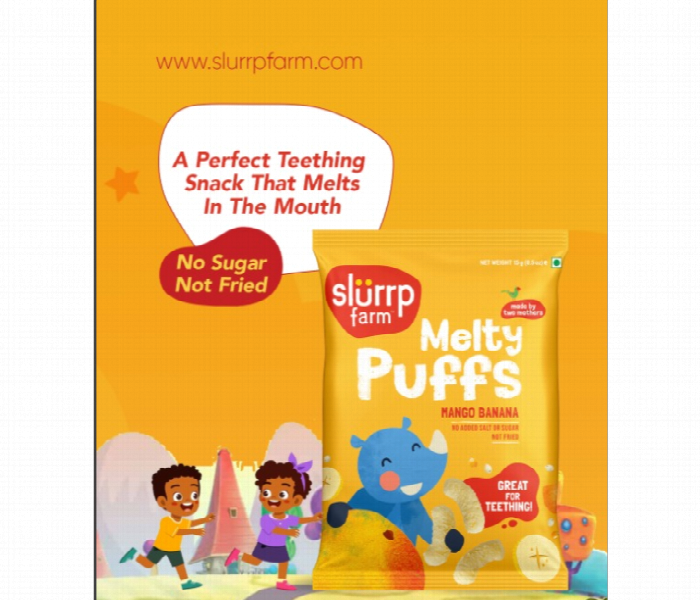 Slurrp Farm Teething Millet Puffs  Mango And Banana Flavour 15G - Zoom Image 2