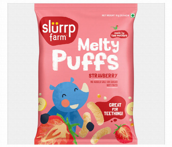 Slurrp Farm Teething Millet Puffs  Strawberry Flavour 15G - Zoom Image 2
