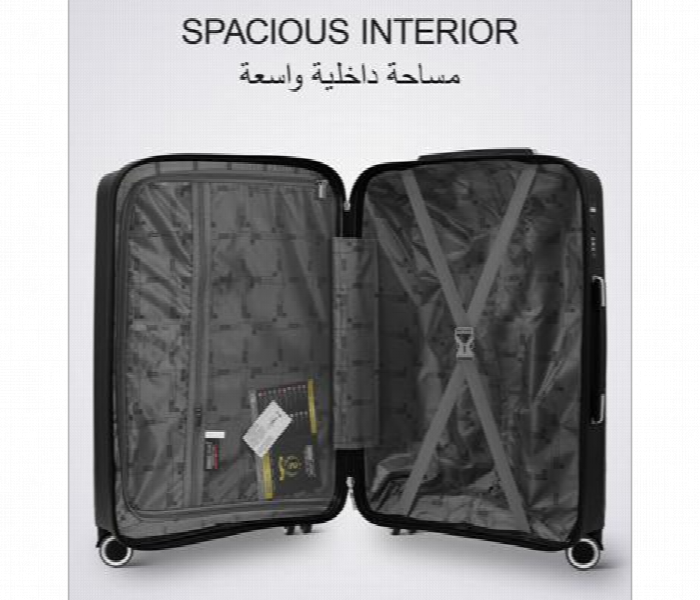 Lightweight 3 Piece Polypropylene Luggage Set Black - Zoom Image 4