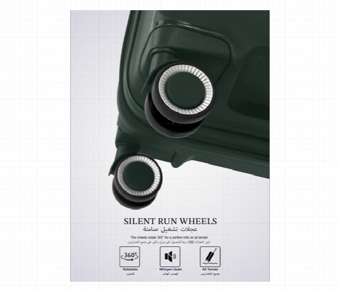 Lightweight 3 Piece Polypropylene Luggage Set Dark Green - Zoom Image 2