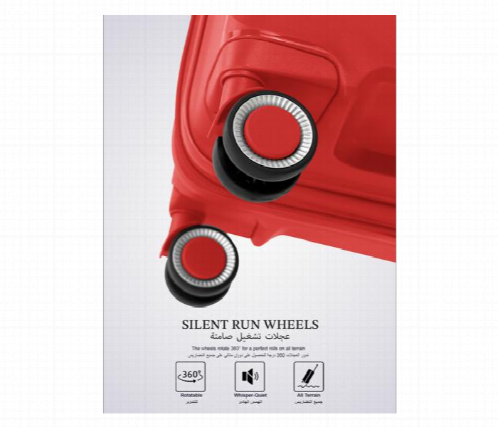 Lightweight 3 Piece Polypropylene Luggage Set Red - Zoom Image 3