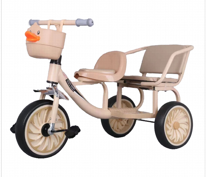 Two Seater Children Tricycle Metal Frame Twin Toy Car Pedal Toy For Boys And Girls Ages 2 To 6 - Zoom Image