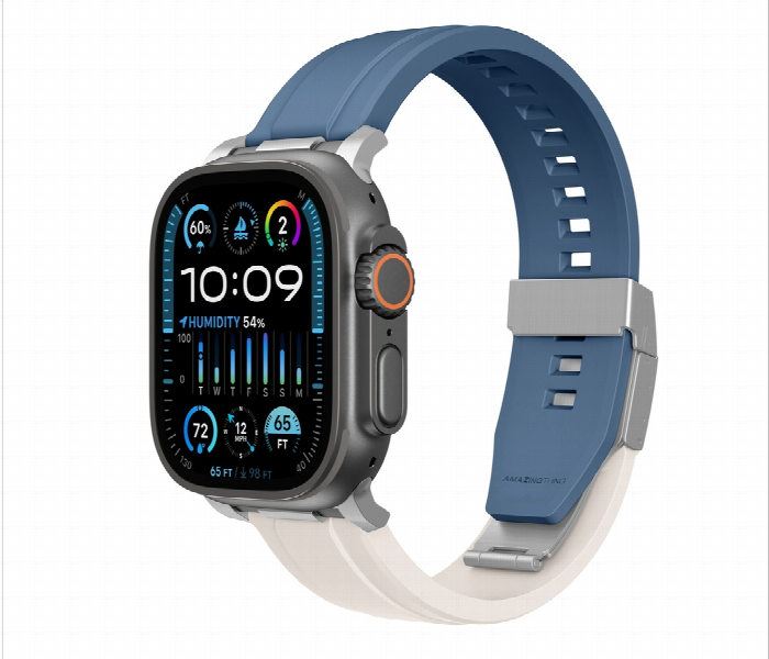 Amazing Thing Titan Chrono Silicone Band For Apple Watch 46 49Mm Blue Grey - Zoom Image