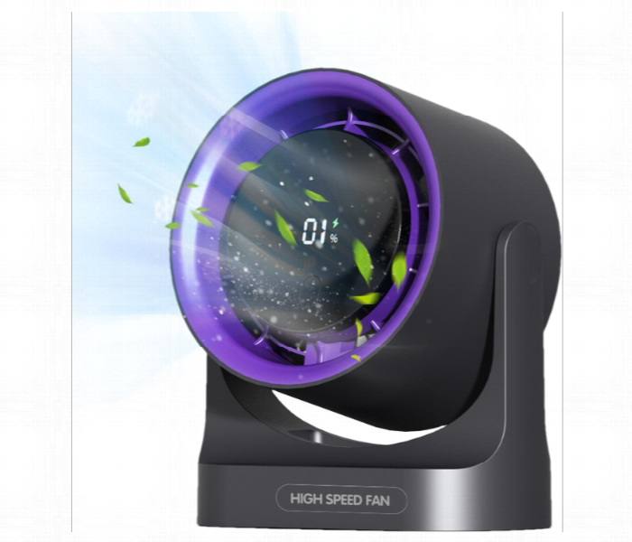 Portable Small Fan Wall Mounted Or Usb Powered Desk Fan Quiet Operation With Led Display 3600Mah - Zoom Image