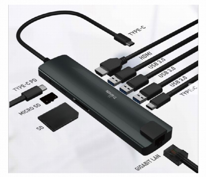 Trands Cr 6533 Multi Functional Type C Usb Hub Adapter - Zoom Image 3