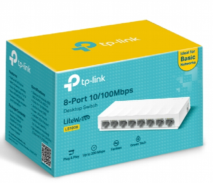 Tp Link Ls1008 8 Port 10 100 Mbps Desktop Network Switch - Zoom Image 2