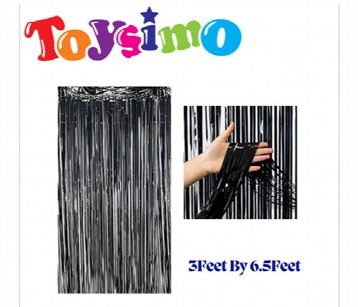 Black Backdrop Foil Curtain 3 X 6.5 Feet - Zoom Image