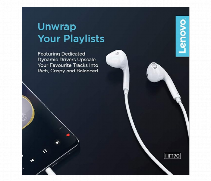 Lenovo 3.5Mm Half In Ear Wired Earphone Hf170 - Zoom Image 5