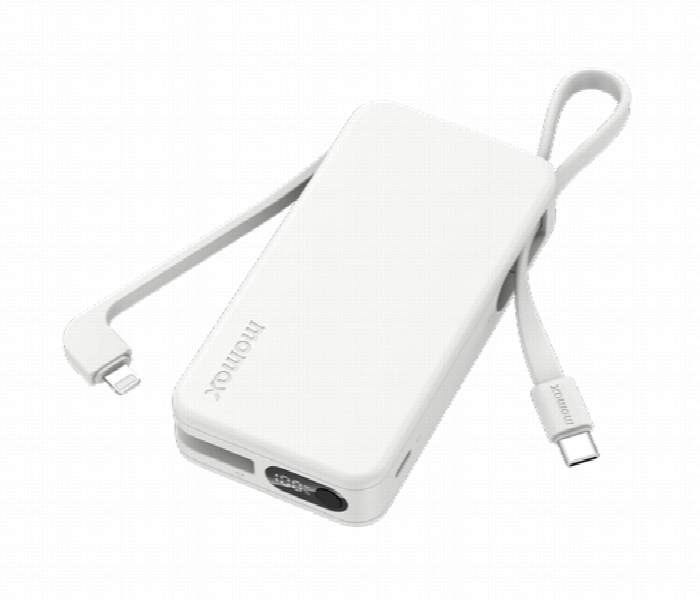 Momax 1Power Vital 10000Mah Power Bank With Builtin Usb C  Lightning Cables - Zoom Image