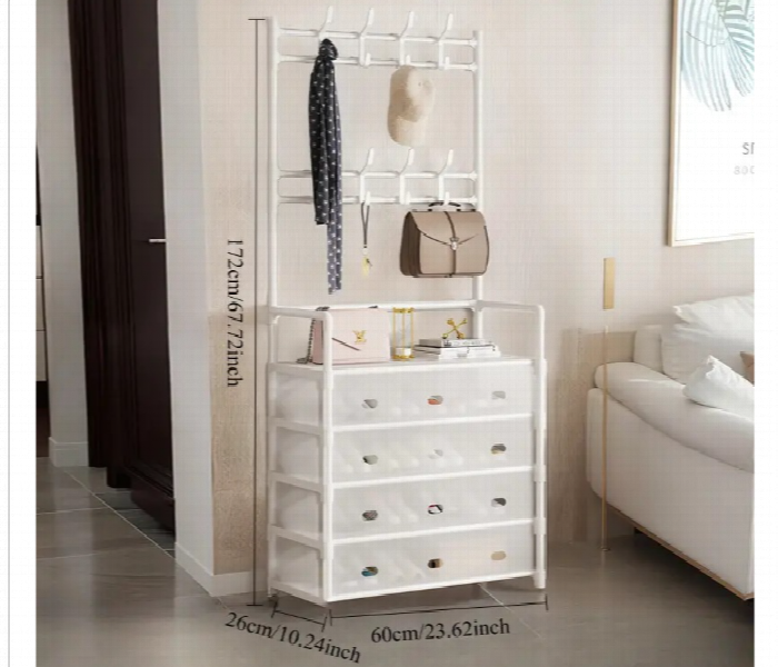 Multi Purpose Metal Multi Layer Shoe And Hat Hanging Bag Door Storage Coat Rack Black - Zoom Image 2