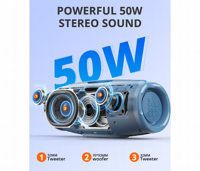 Tronsmart Mirtune S100  50W Portable Outdoor Speaker Blue - Zoom Image 4