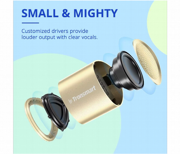 Tronsmart Nimo 5W Portable Mini Bluetooth Speaker Gold - Zoom Image 4
