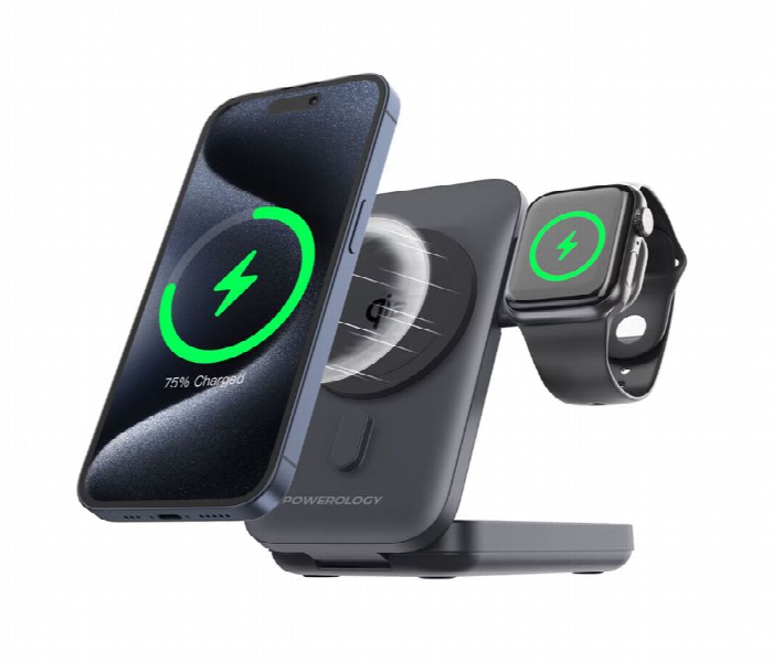 Powerology Qi2 15W Magsafe 3 In1  Wireless Charging Power Bank - Zoom Image 3