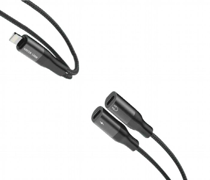 Green Lion 2 In 1 Audio And Charge Lightning Adapter - Zoom Image 3