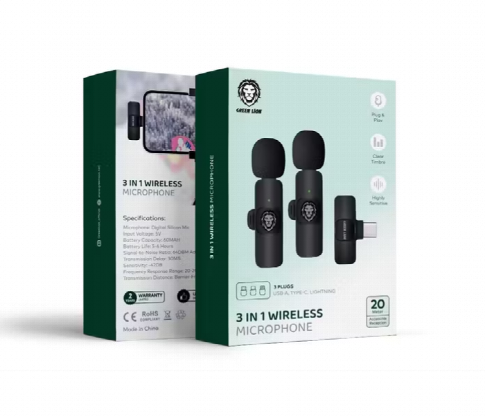 Green Lion 3 In 1 Wireless Microphone - Zoom Image 3