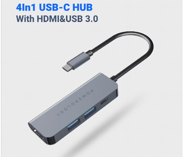 Powerology 4 In 1 Usb C Hub With 60W Pd - Zoom Image 2