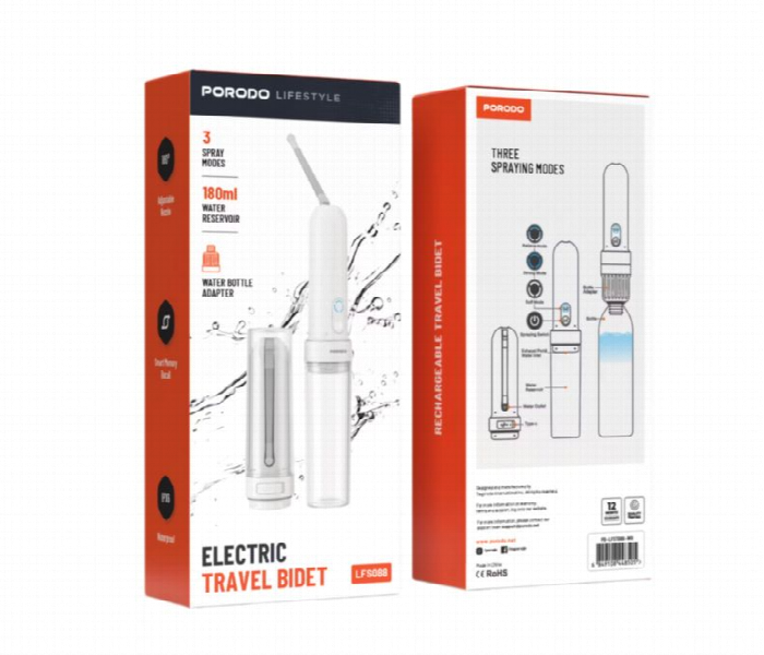 Porodo Lifestyle Electric Travel Bidet - Zoom Image 2