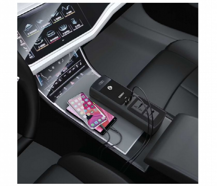 Powerology 500W Universal Multi Port Car Inverter - Zoom Image 3