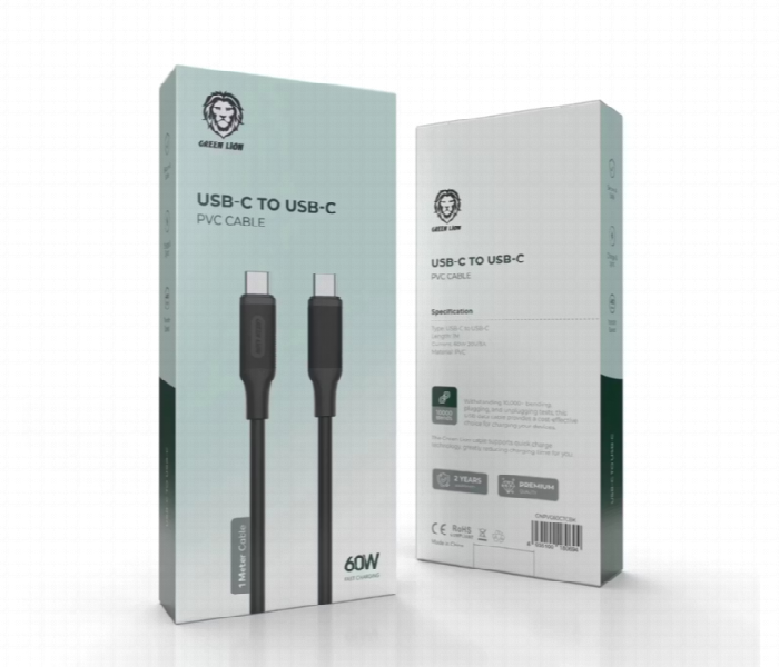 Green Lion Usb C To Usb C Pvc Cable 1M 60W - Zoom Image 2