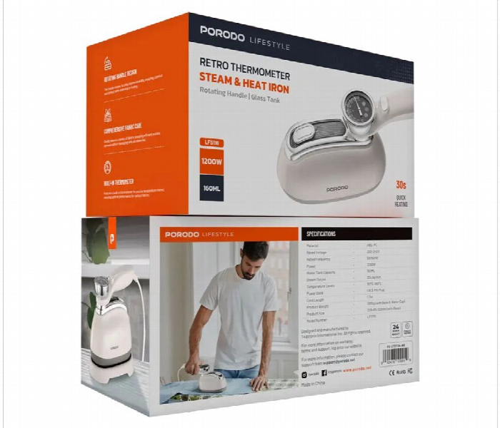 Porodo Lifestyle Retro Thermometer Steam And Heat Iron - Zoom Image 4