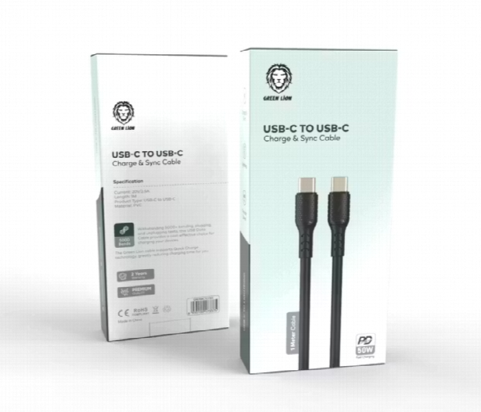 Green Lion Usb C To Usb C Charge And Sync Cable 1M 50W - Zoom Image 1