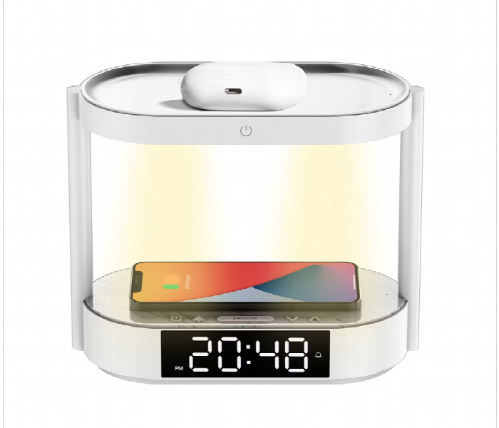Porodo Bedside Lamp With Wireless Charger And Digital Clock - Zoom Image 1