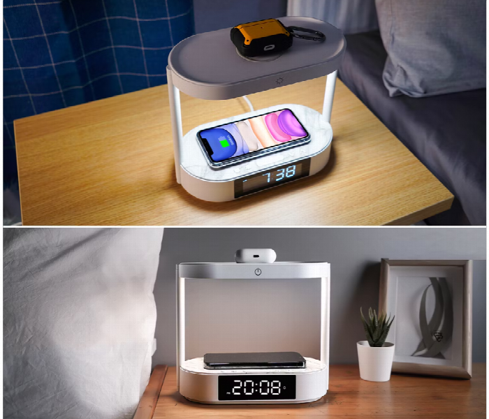 Porodo Bedside Lamp With Wireless Charger And Digital Clock - Zoom Image 3