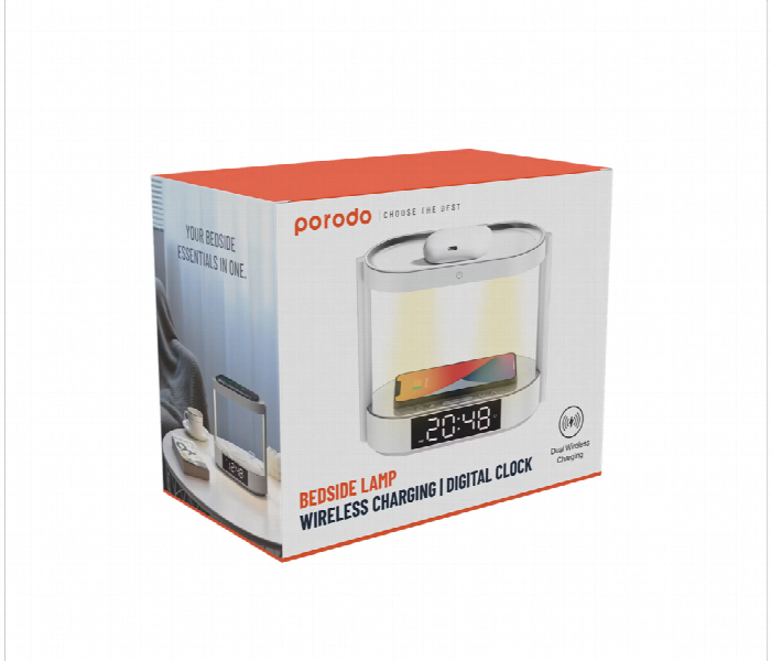 Porodo Bedside Lamp With Wireless Charger And Digital Clock - Zoom Image 4