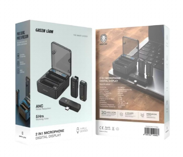 Green Lion 2 In 1 Microphone With Digital Display - Zoom Image 3