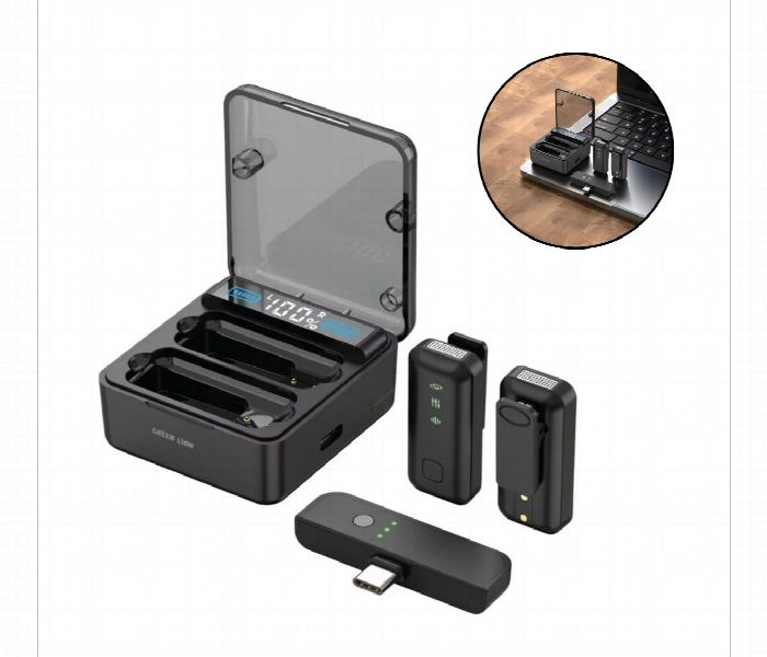 Green Lion 2 In 1 Microphone With Digital Display - Zoom Image 1