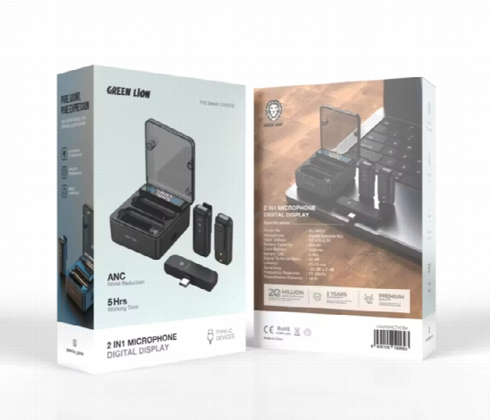 Green Lion 2 In 1 Microphone With Digital Display 65Db - Zoom Image 3