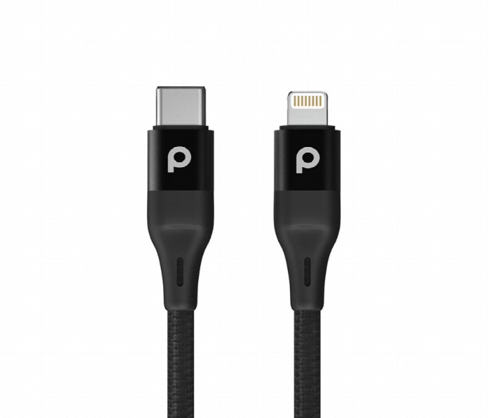 Porodo Braided Usb C To Lightning Pd Cable 1.2M Black - Zoom Image 3