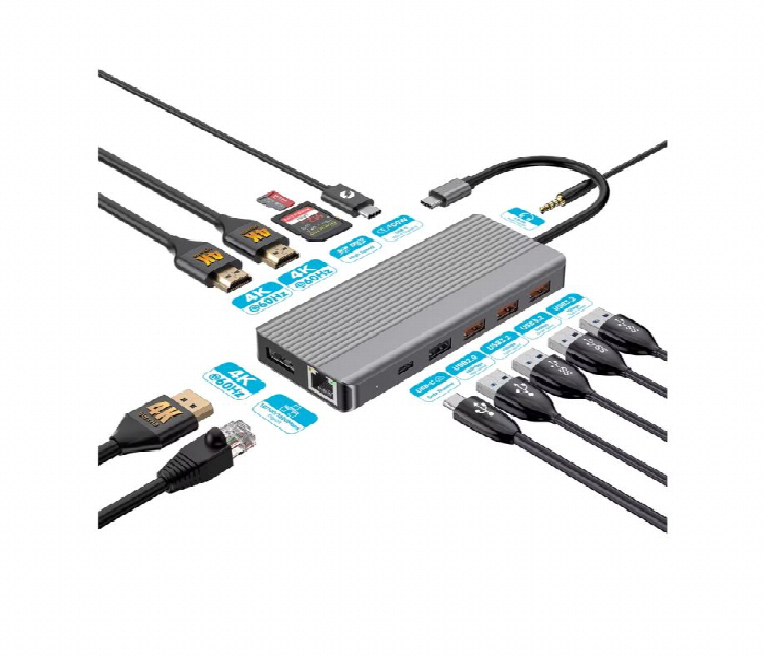 Powerology 13 In 1 Usb C Hub 4K Hdmi Type C - Zoom Image 2