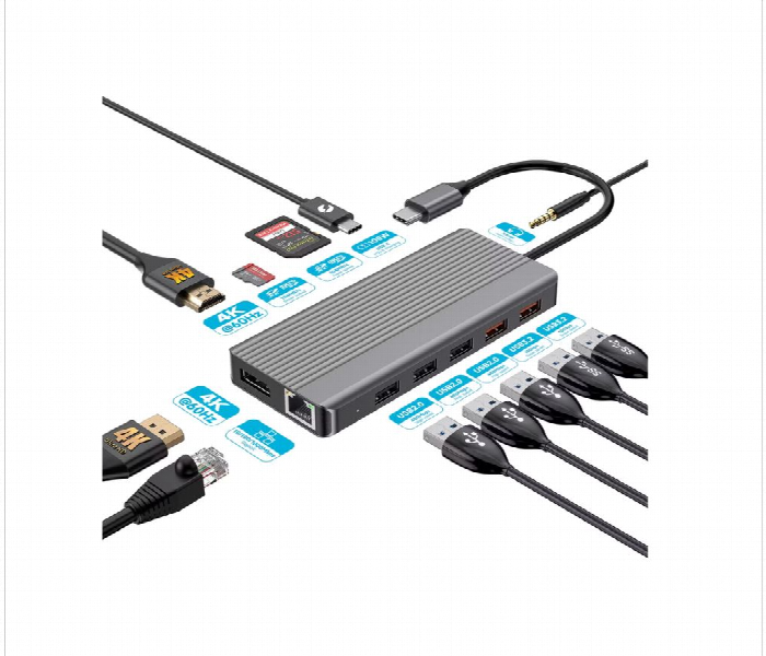 Powerology 12In1 Usb C Hub Hdmi Type C - Zoom Image 2