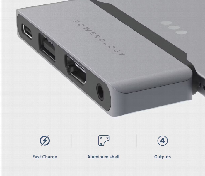 Powerology 4In1 Usb C With Hdmi Or Usb Or Aux - Zoom Image 2