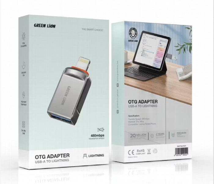 Green Lion Otg 2.0 Adapter Usb A To Lightning - Zoom Image 2