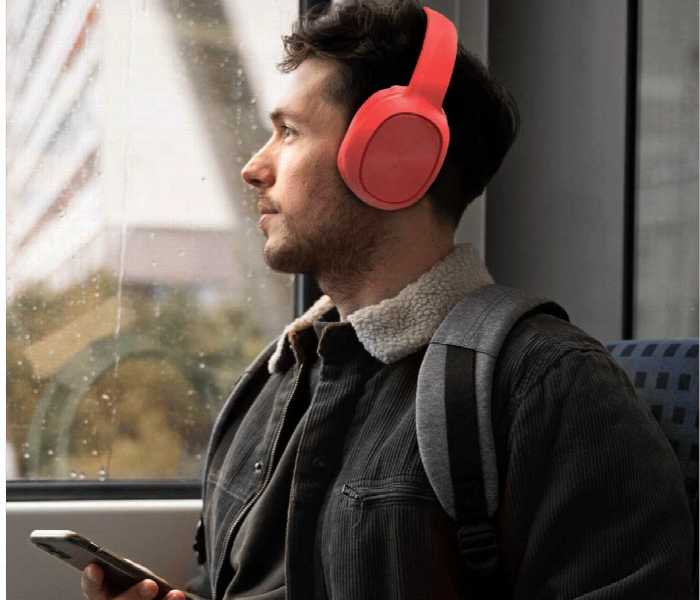 Porodo Pure Bass Fm Wireless Headphone Red - Zoom Image 2