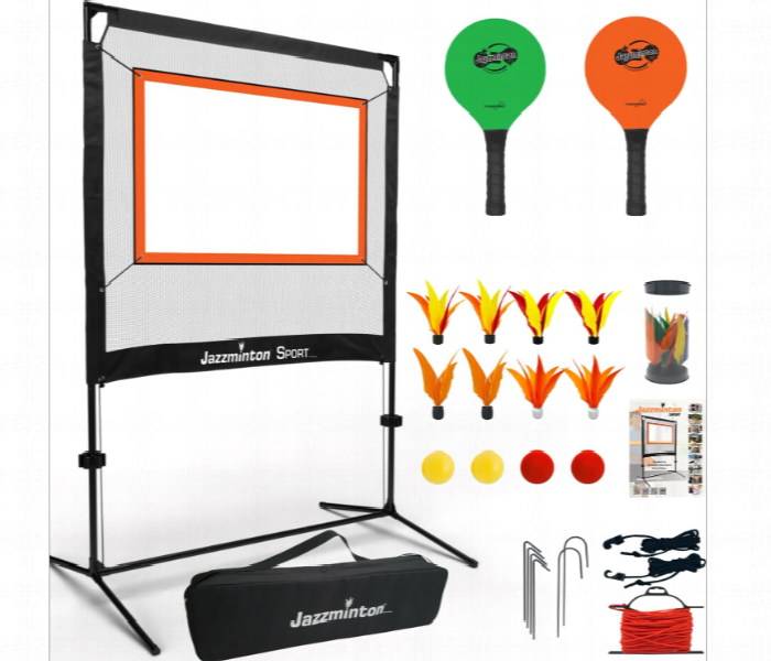 Jazzminton Sport Paddle Game With Net Indoor Outdoor Pickleball Practice Badminton Tennis Fun For Kids And Adults - Zoom Image 2