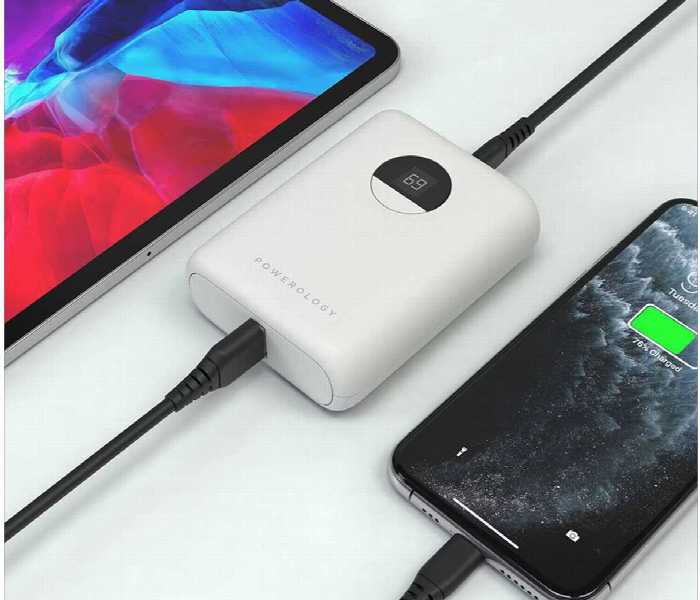 Powerology 10000Mah Ultra Compact Power Bank White - Zoom Image 4